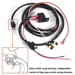 LED Fog Lamp Wiring Harness Kits for Harley Touring Street Road Glide Road King Softail 1984-2021
