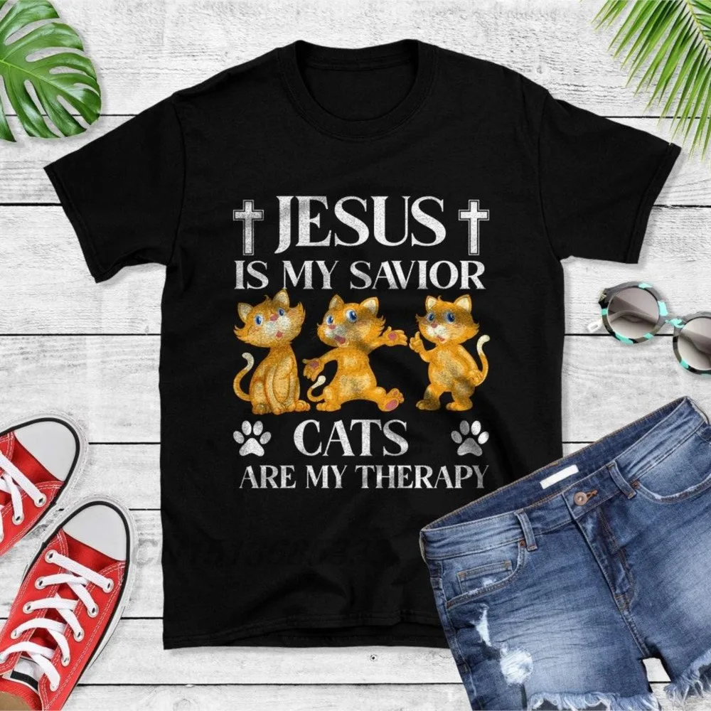 Sunflower Blessed To Be Called Mom Unisex Printed T-shirts Jesus Is My Savior Cats Women Retro TShirts Do Taxes For Tacos Tops