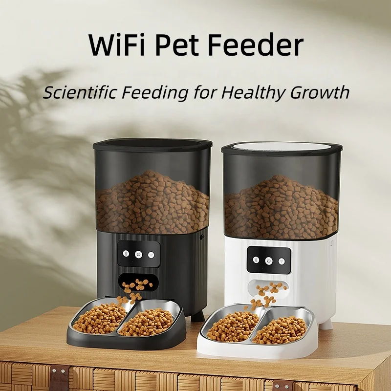 304 Stainless Steel+PC+ABS Pet Automatic Feeder WiFi Model Smart Automatic Pet Feeder for Dogs Cats