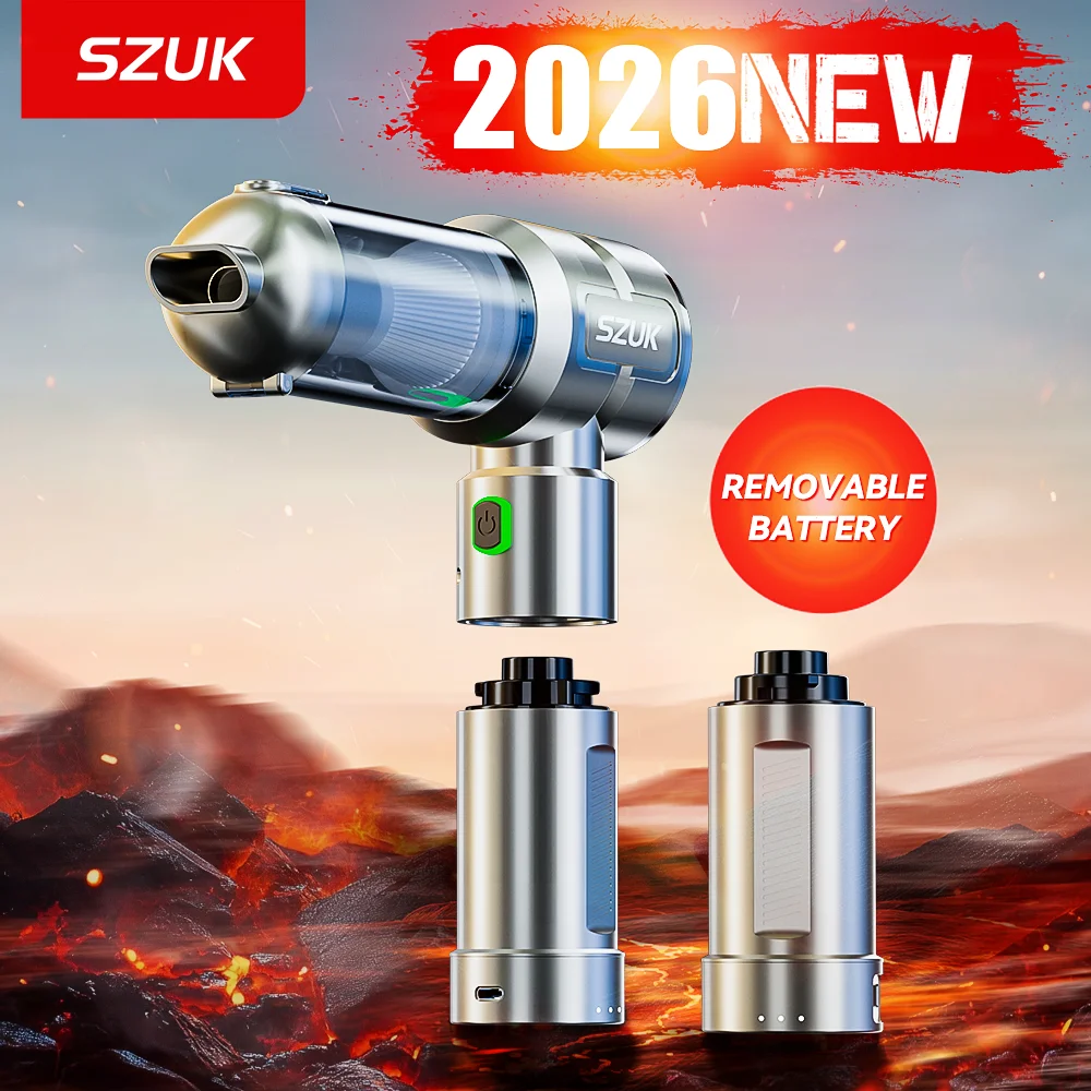 SZUK New Car Vacuum Cleaner Multi Powerful Handheld Portable Cleaning Machine with LED Light Mini Blower Wireless Vacuum Cleaner