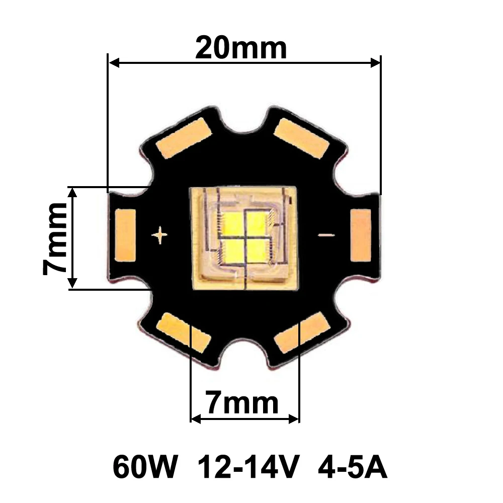 1-5pcs High Power LED Stage Light Chip  60W 12V 14V  4A 5A For Moving Head Disco DJ Lamp Projector