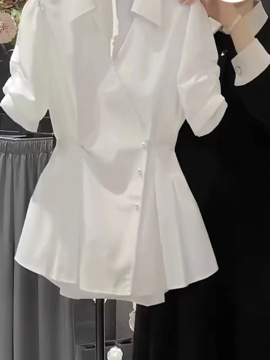 Plus Size V-Ne Bubble Sve irt Zomer Nieuwe Sle Taille-Knijpen Rok Zoom Top voor Mollige Vrouwen Ele woon-werkverkeer Faion