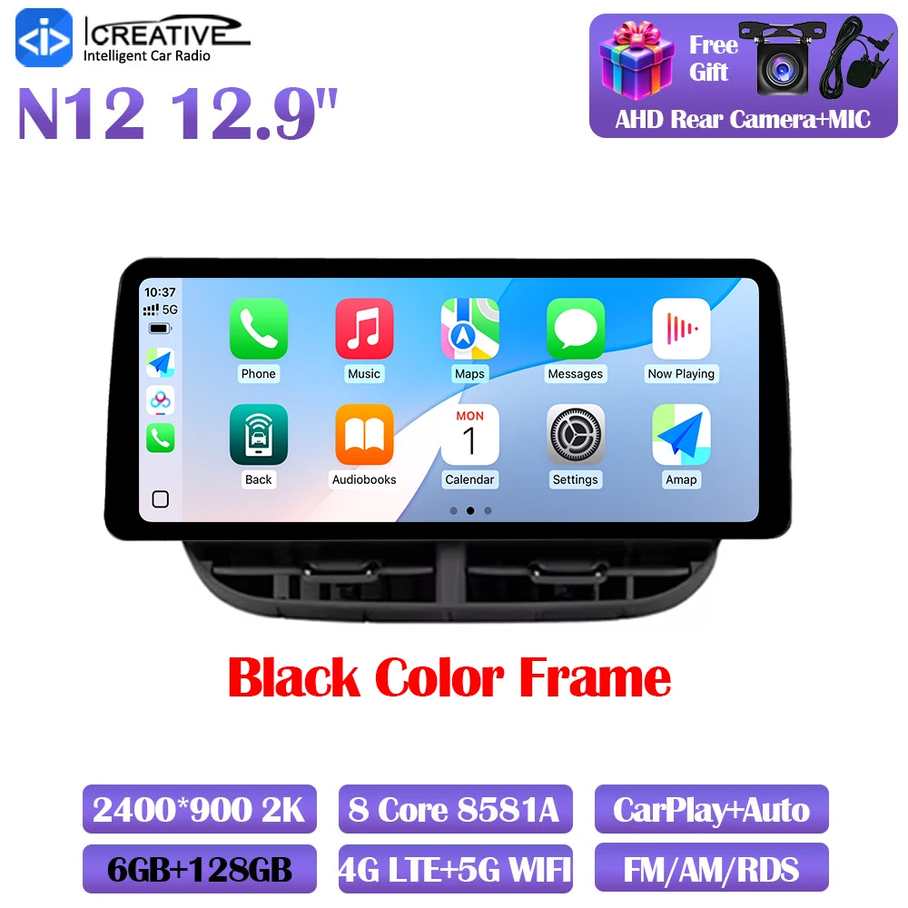 Android 13 Autoradio Voor Fiat 500 2007-2014 Carplay Auto Multimedia Stereo 360 Camera Navigatie GPS Intelligente 5G Video speler