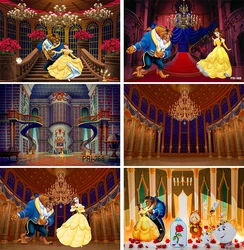 Beauty and The Beast Backdrop Vinyl Baby Shower Birthday Party Background Studio Photo Props Photography Princess Photo Poster