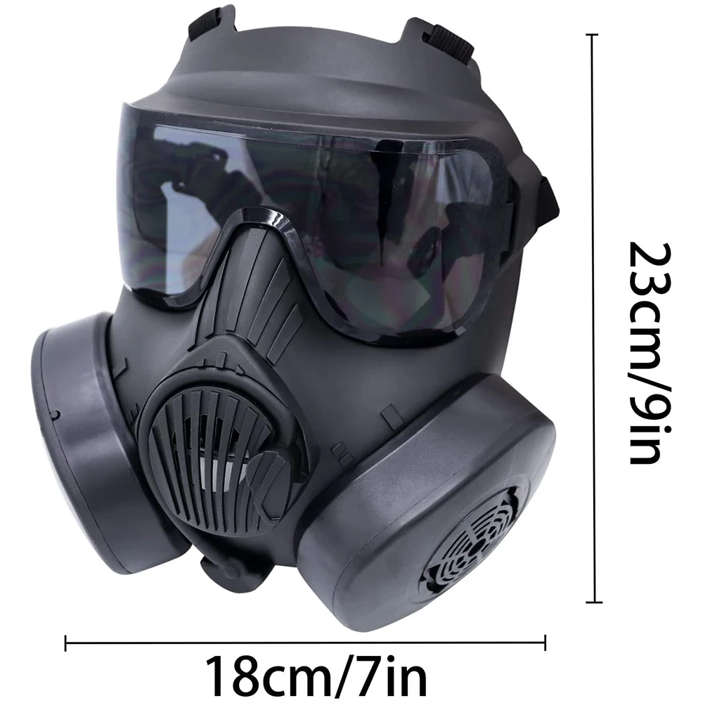 M50 Airsoft Full Face Protective Skull Gas Mask with Filter Fans Eye Protection Dummy Skull Mask for Outdoor BB Gun Game Cosplay