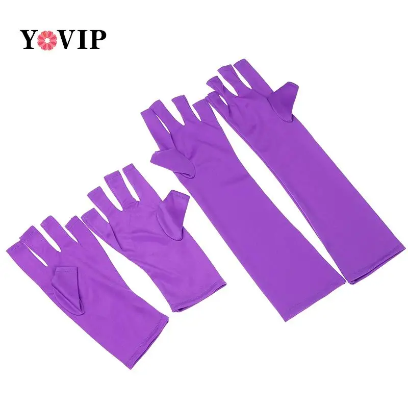 1Pair 25/38/40cm Anti-ultraviolet Open-Toed Gloves Protection UV Light Lamp Gel Polish Tips Nail Mittens Tool Nail Art