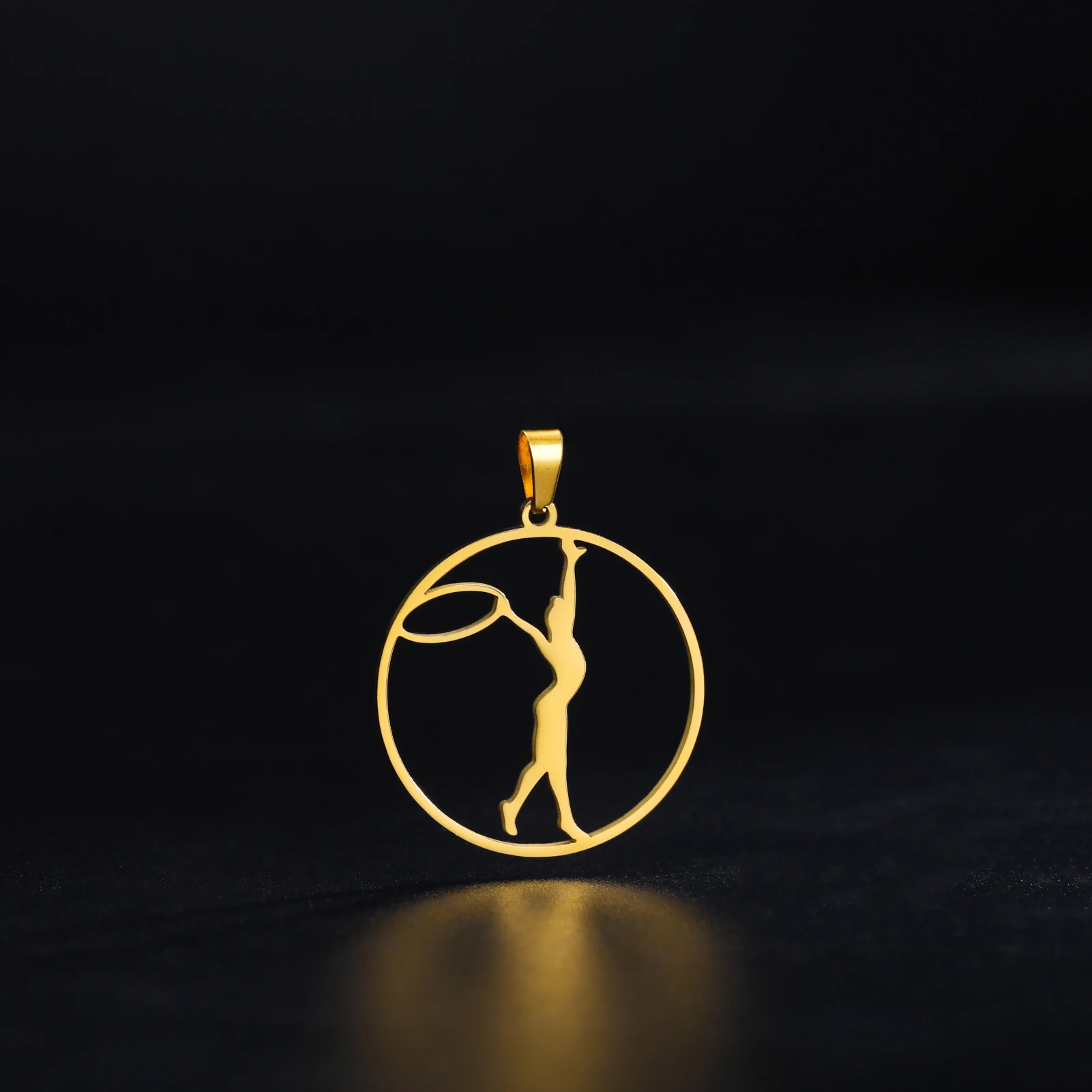 

Figure Gymnastics Circle Exercise Charms For Jewelry Make Stainless Steel Gymnast Sports Diy Necklace Keychain Pendant Accessory