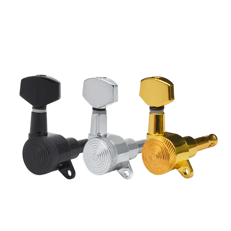 Electric guitar tuning pegs with locking strings, fully enclosed, self-locking machine heads, string windertuner, threaded knobs