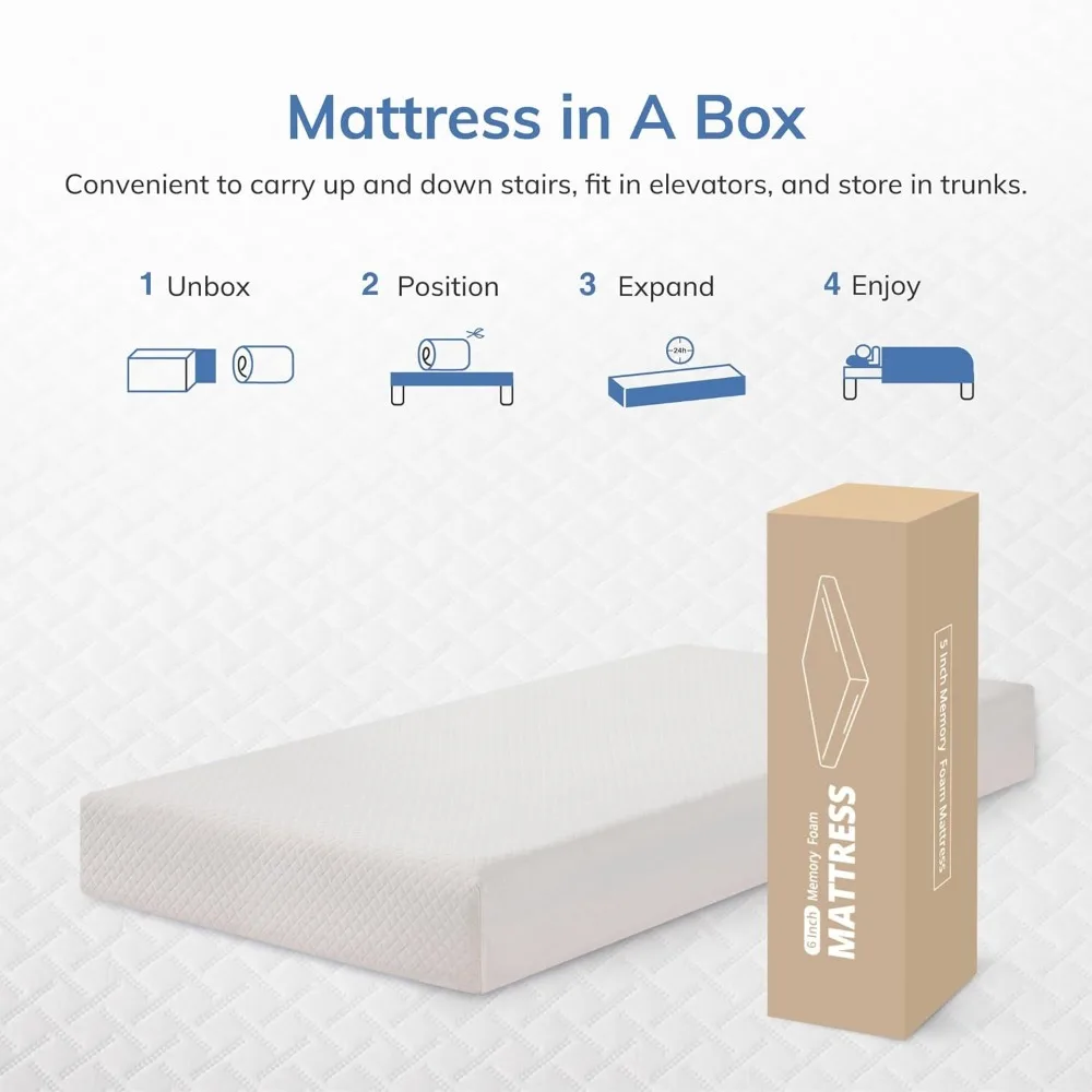 مرتبة إسفنجية ميموري فوم من Green Tea مقاس 10 بوصات بالحجم الكامل - نوم بارد، تخفيف الضغط، صلابة متوسطة، معتمدة من CertiPUR-US #6