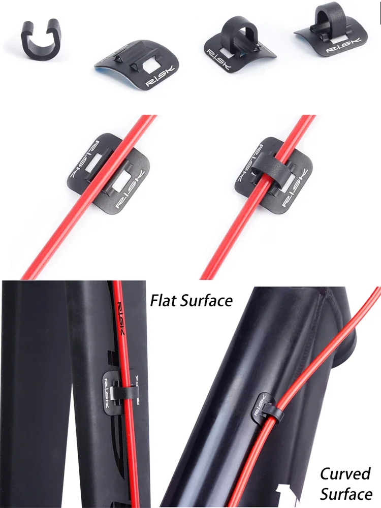 AliExpress RISK Bicycle Cables Housing Guide Bike Oil Tube Fixed Clips C Shape Shift Brake Line Guide Cable Tube Fixed Clamp Frame Buckle