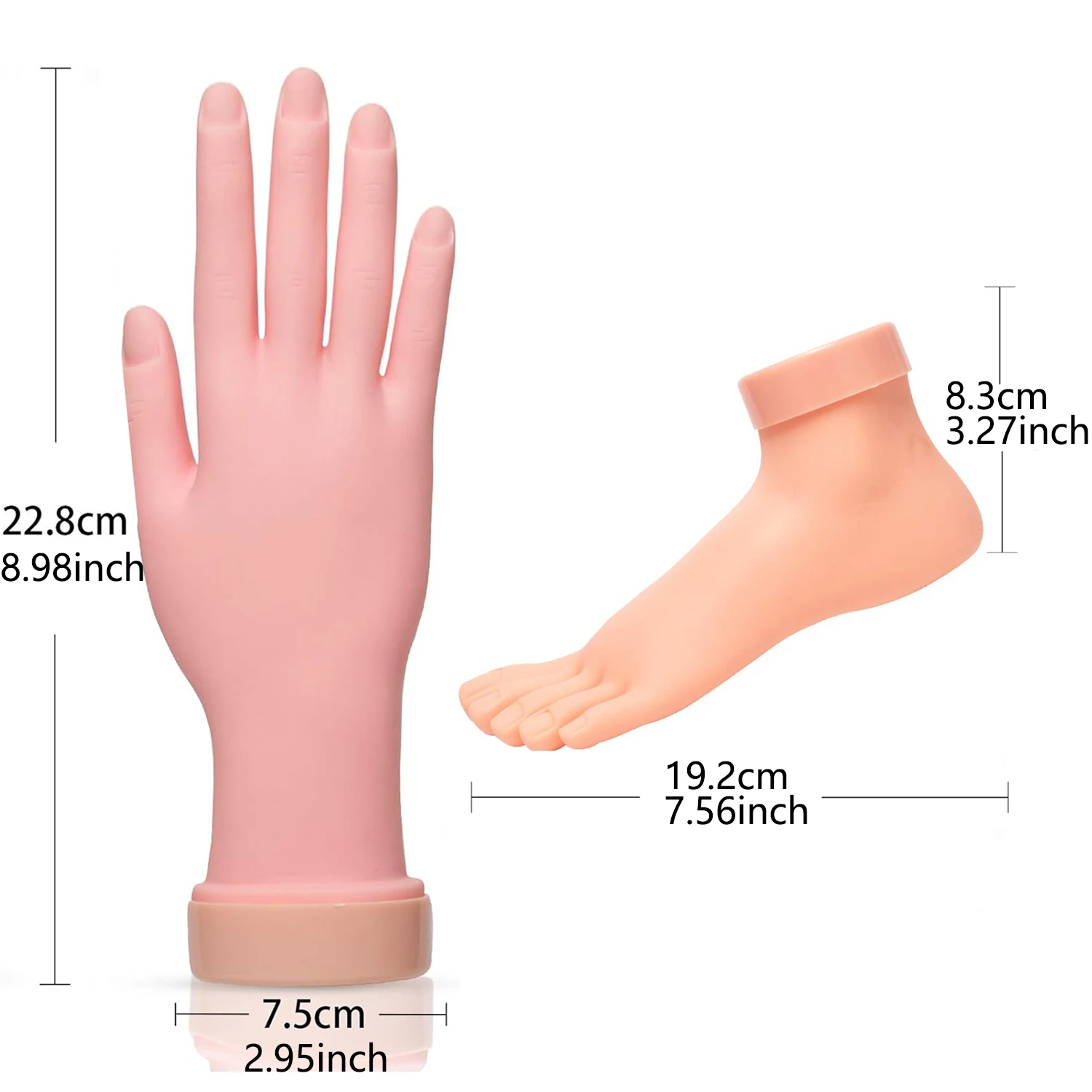 Hand Foot Model Fake Hand Nail Practice And False Foot Toenail Training Mannequin Human Body Supplies Nail Manicure Tools