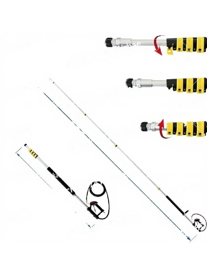 24 Inch High Pressure Washer Accessories Car Washer Five Section Nozzle Extension Rod Telescopic Rod Set