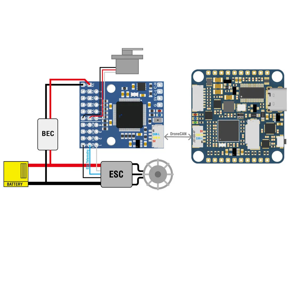 Mateksys MATEK AP_PERIPH DRONECAN TO PWM ADAPTER CAN-L4-PWM do samolotów RC Drone