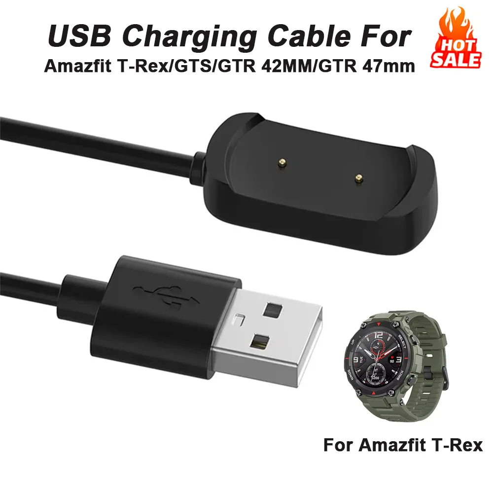 Cable de Carga USB de 100cm para Huami Amazfit T-Rex/GTS/GTR 42MM/GTR 47mm, Base de Carga, Soporte, Cable de Carga Rápida, Accesorio