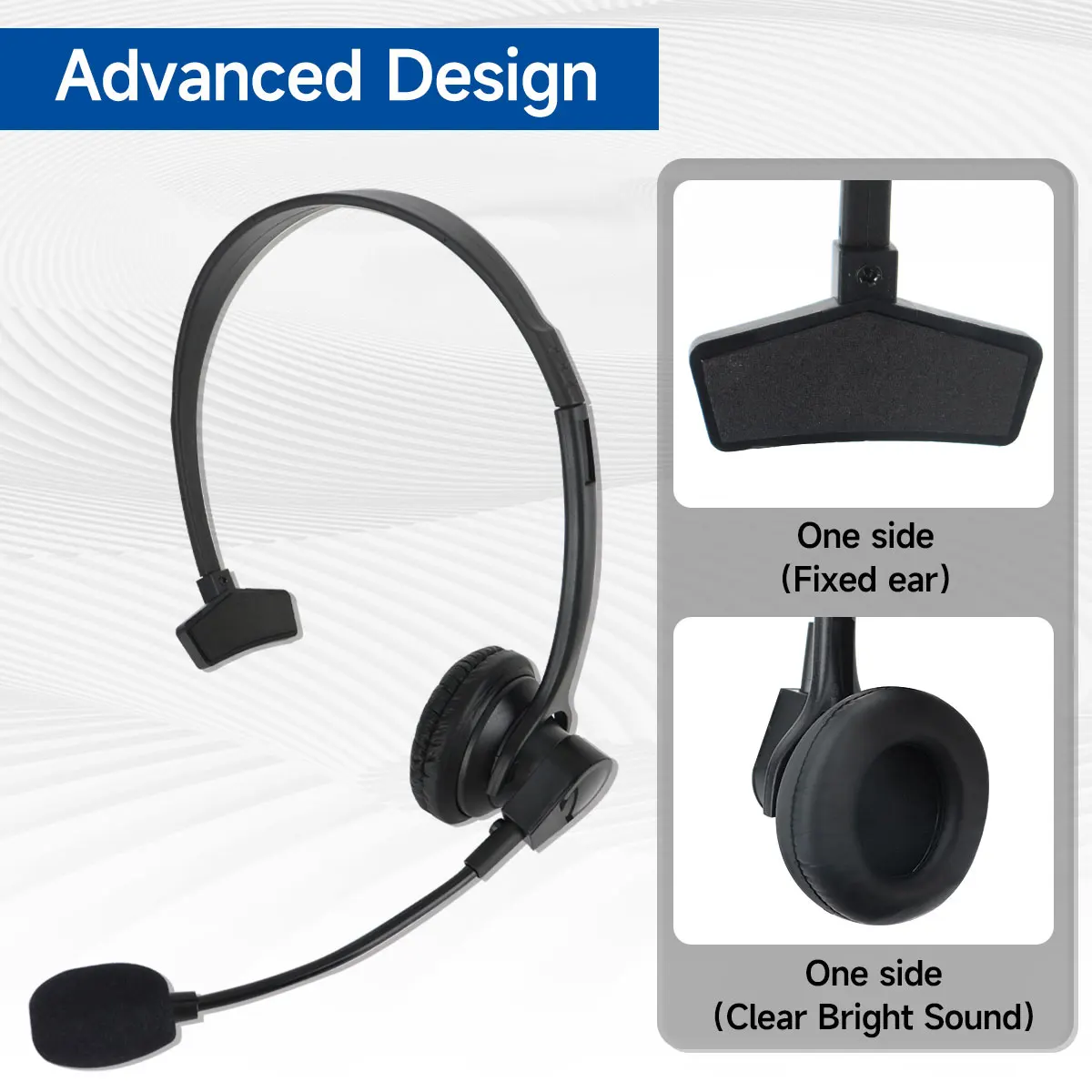 ABBREE 헤드 마운트 이어폰 워키토키 헤드셋 PTT/VOX 마이크, Baofeng UV-5R UV-21 UV-5RH Quansheng UV-K5 UV-K6, 2 핀 K 플러그