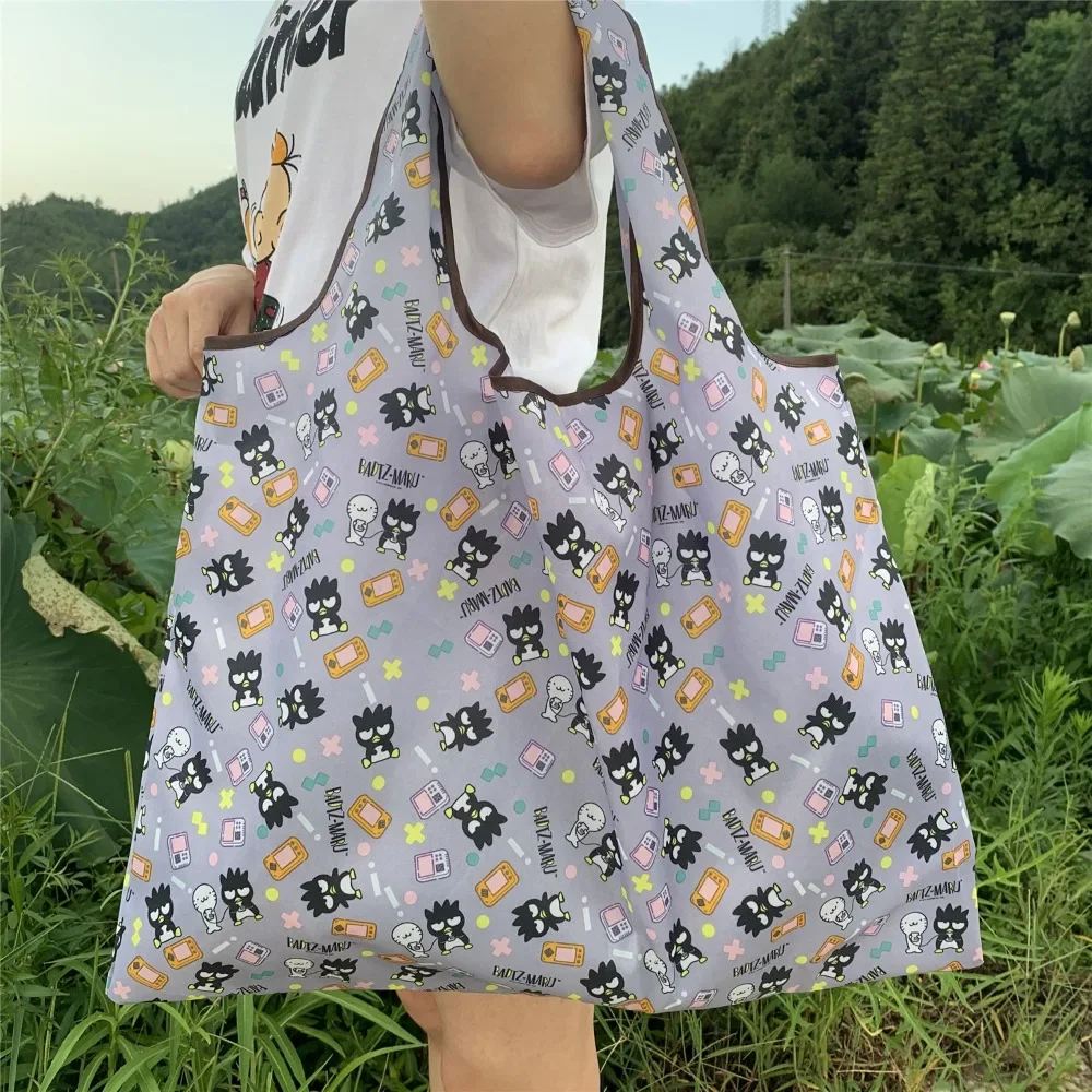 Bolsas de mano de Hello Kitty Sanrio Kuromi para niñas, bolsas de compras de gran capacidad de Anime, bolsa de almacenamiento de viaje plegable, bolso de mano Kawaii portátil