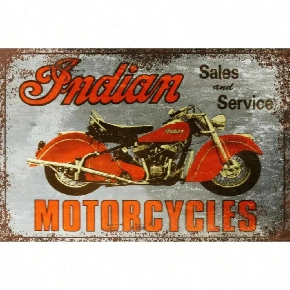 

Retro Motorcycle Tin Metal Sign for Garage Wall Decor Man Cave Rustic Vintage Nostalgia Durable Shed