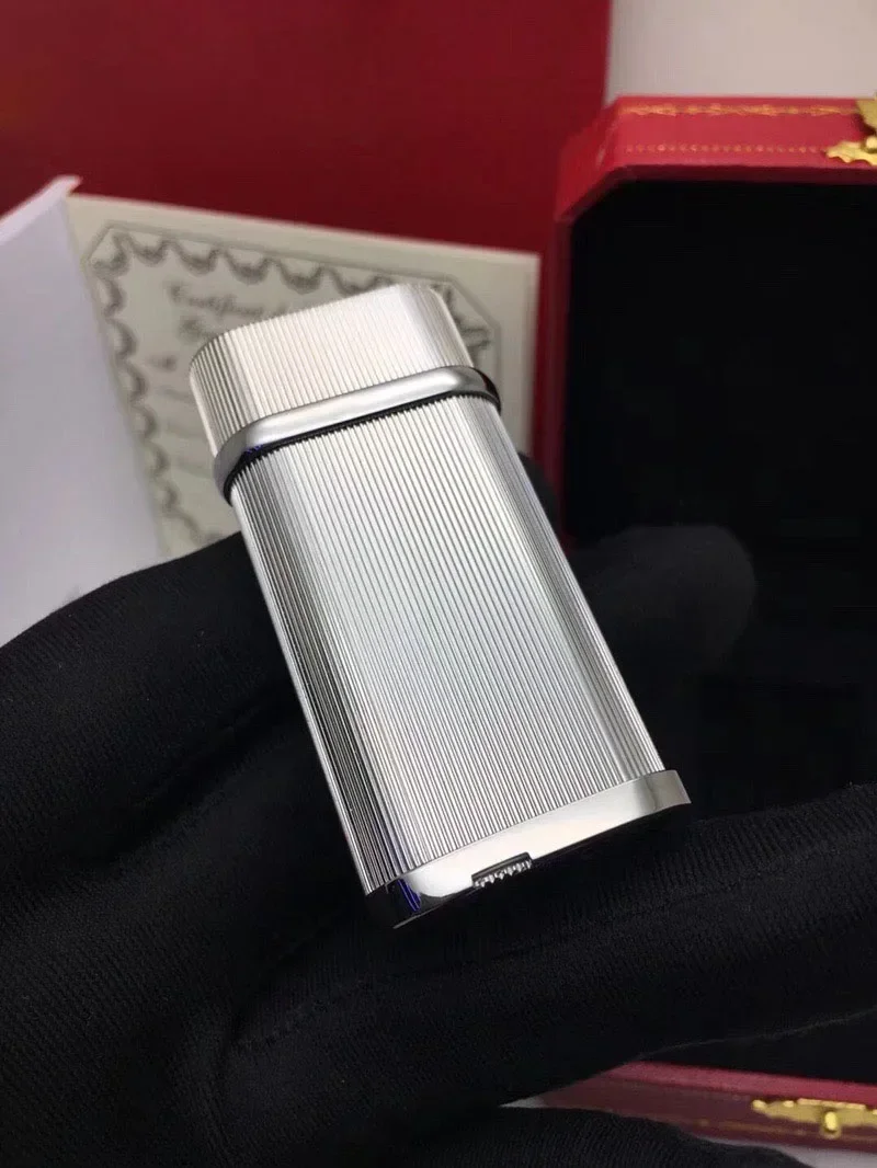 

High End Silver Lighter Butane Gas High Power Cigar Lighter Men's Smoking Accessories Ignition Tool Outdoor Gift