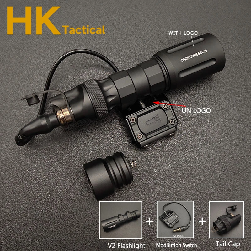 Tactical Flashlight LED1000LM Tactical High Power Weapon Scout Light Mod Button Pressure Switch Fit 20MM Rail with Original Logo