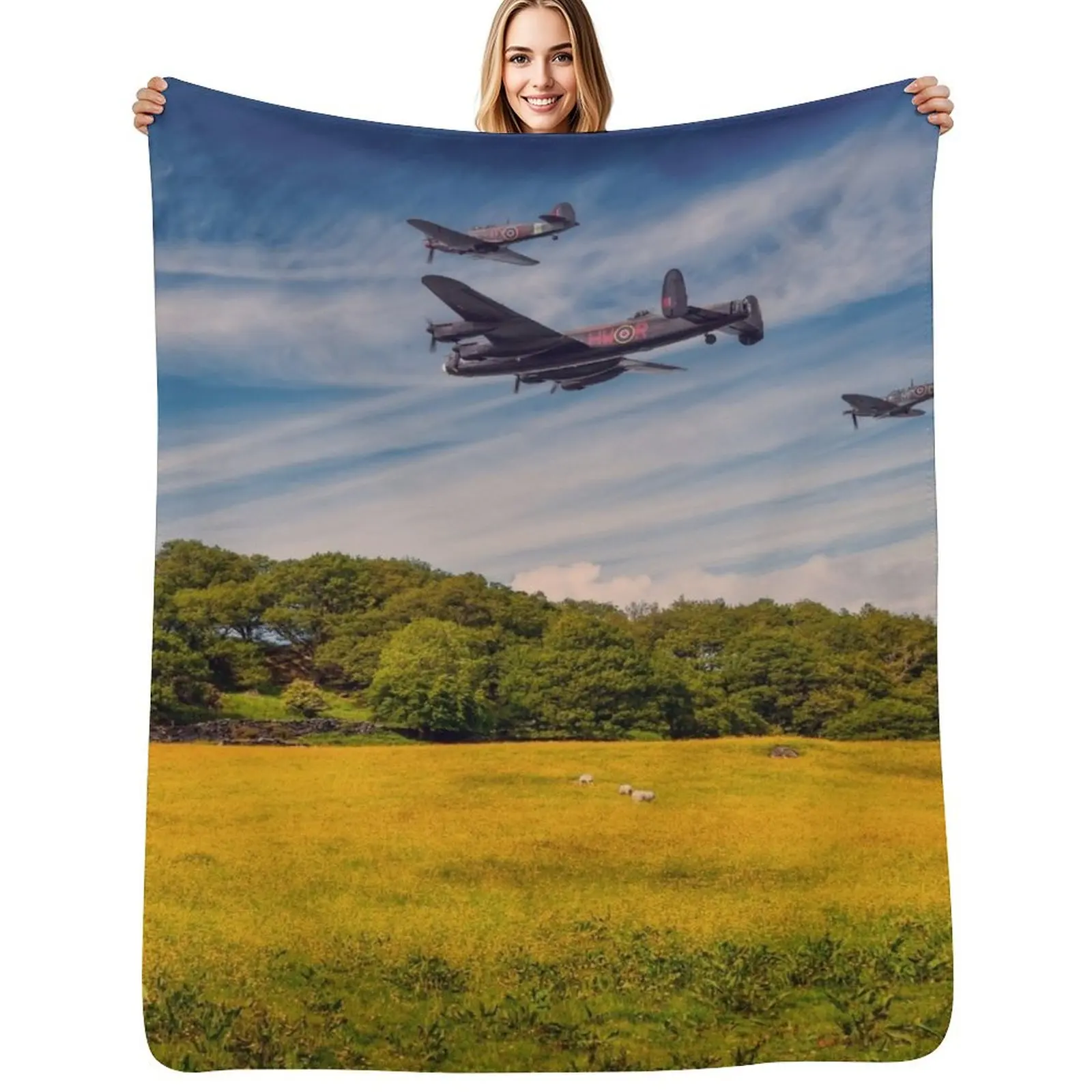 

Battle of Britain Memorial Flight Throw Blanket Soft Beds Multi-Purpose Summer Beddings Plush Blankets