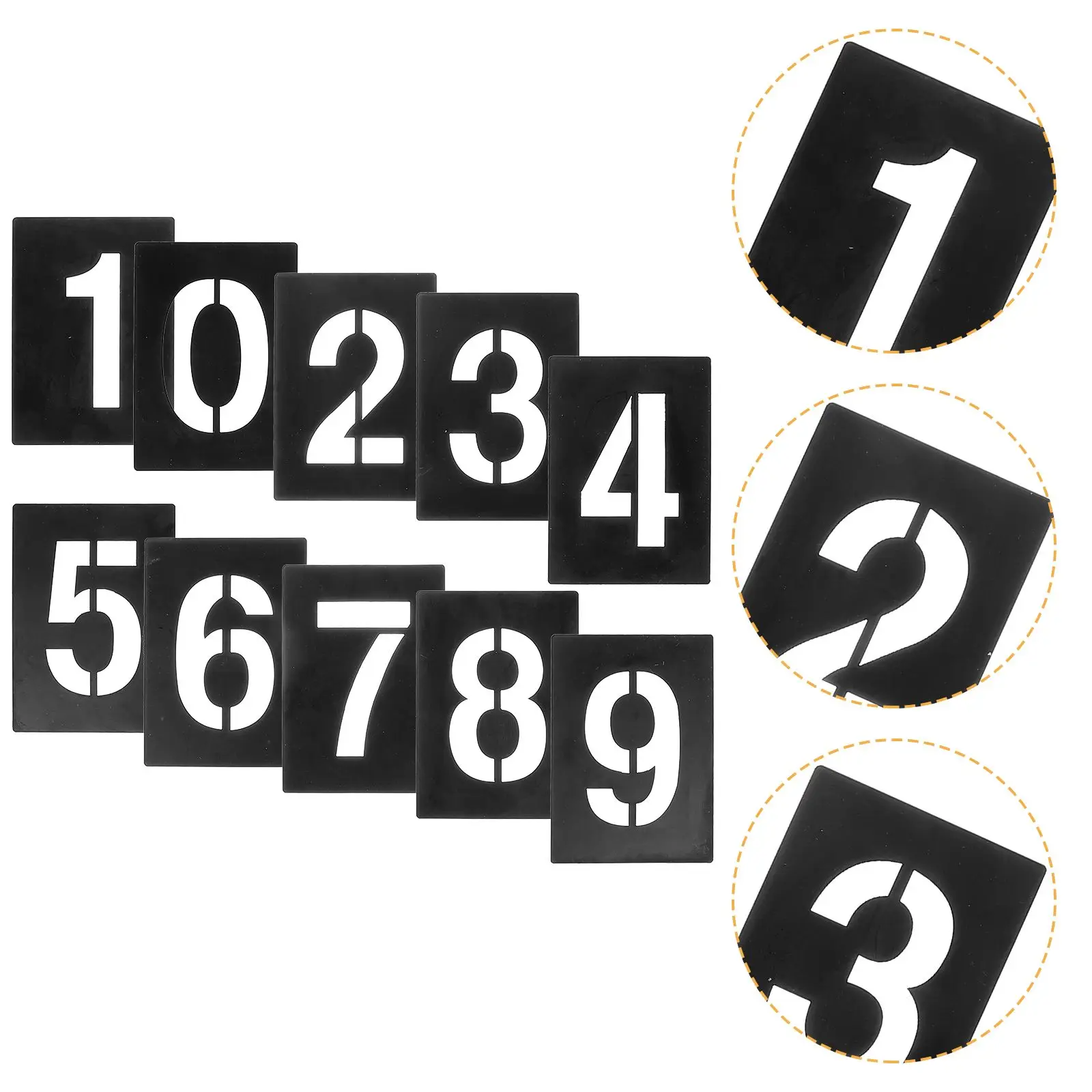 10Pcs PVC 0 9 Reusable Stencils Number Templates Large Number Stencils for Spray Painting Wood Crafts Christmas