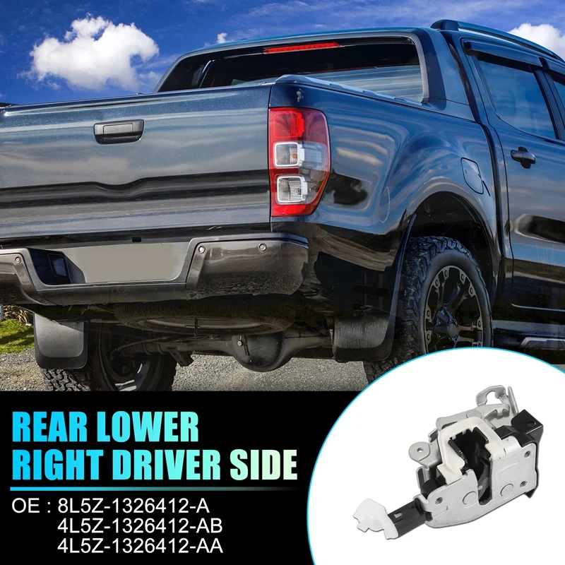 Left & Right Lower Rear Door Latch Lock Assembly for Ford Ranger Door Lock Actuator 8L5Z-1326412-A, 4L5Z-1326412-AB