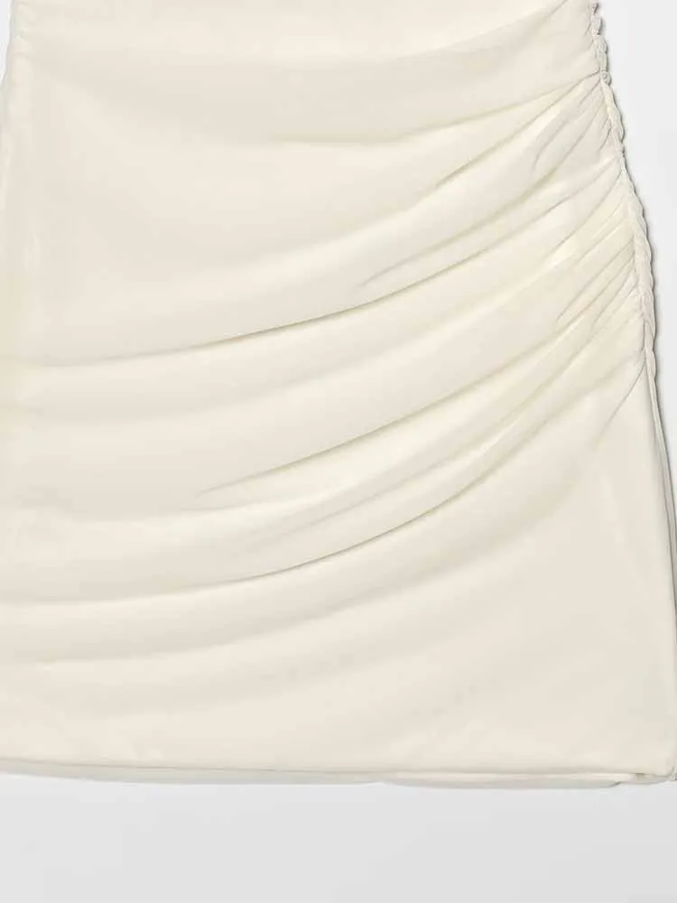 Estilo europeu e americano inverno recém chegados roupas femininas da moda em camadas decorativas retalhos vestido curto