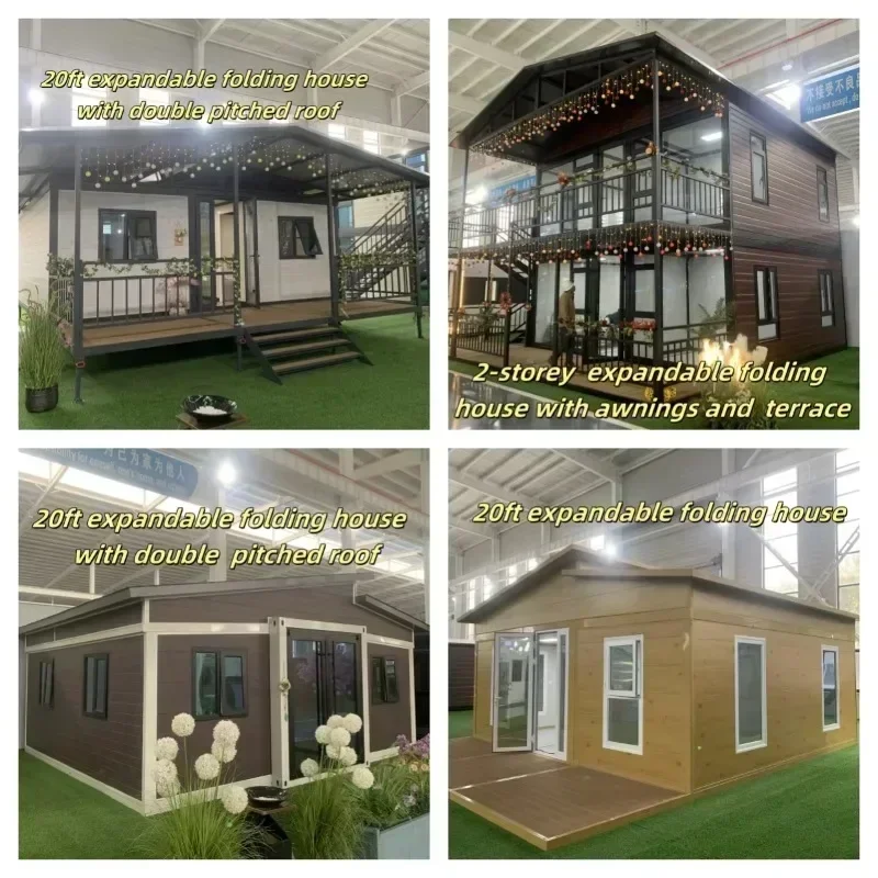 Portable Container House Tiny Home Folding Room Mobile Home 2 Bedrooms Foldable Expandable Modern Luxury Home Factory Price