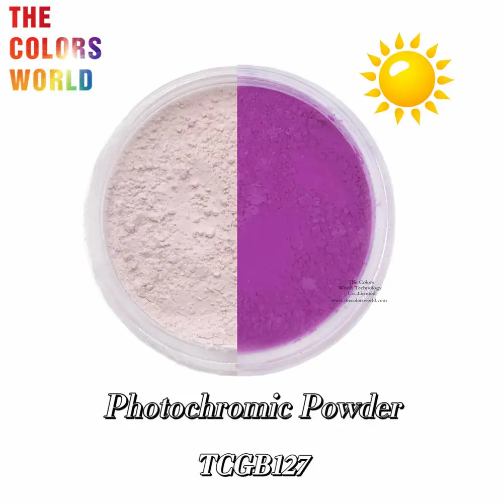 

TCT-773 Color Change Photochromic Powder Pigment Sunlight UV Light Sensitive Powder Pigment Manicure Nails Art Decoration UV gel