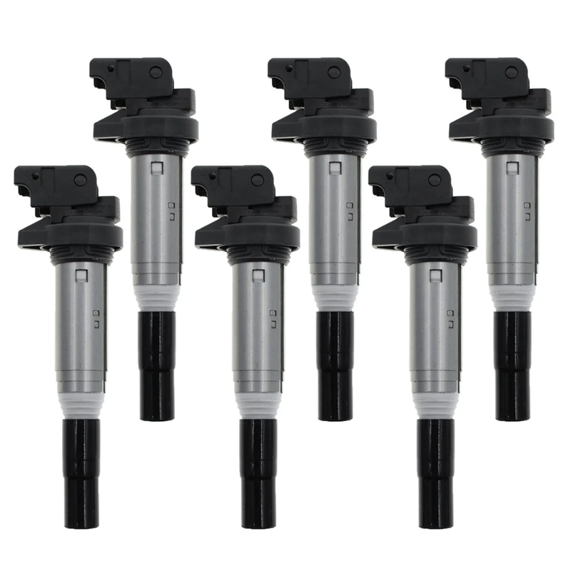 6PCS 12138616153 12137594596 Ignition Coils For BMW E60 E61 F10 F18 F11 E39 F07 520I 523I 525I Ignition System