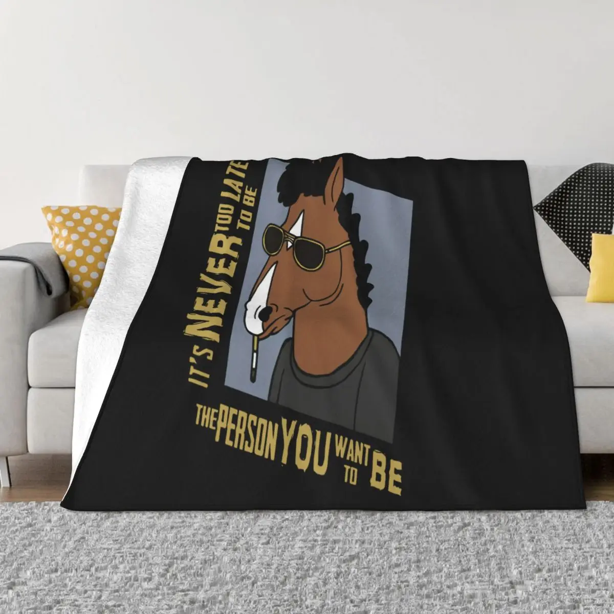 Bojack K Si Khong Bao Gio Qua Muon De Co The Nguoi Ban Muon Duoc Ao Thun Den Slim Fit Unique Adults Dj Throw Blanket