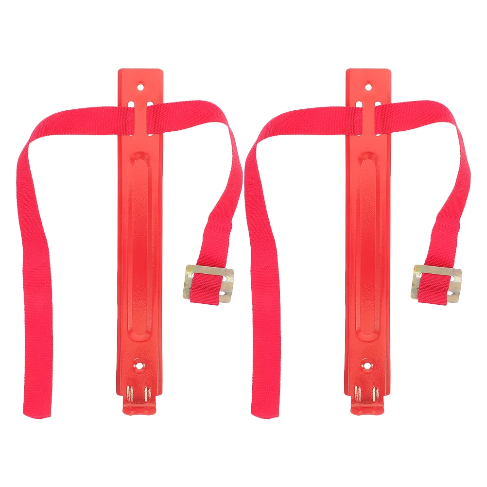 2 Pcs Fire Extinguisher Hook Hooks Wall Mount Bracket Wall-mounted Red Iron Utv Lanyard