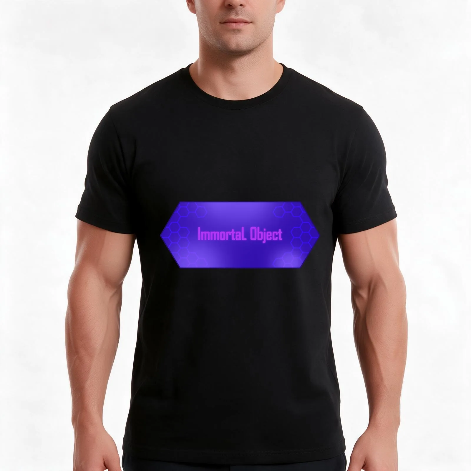 Immortal Object T-Shirt, Summer Casual Cotton Tee, Oversized Streetwear Tops, Vintage Graphic Print, Loose Fit Short Sleeve