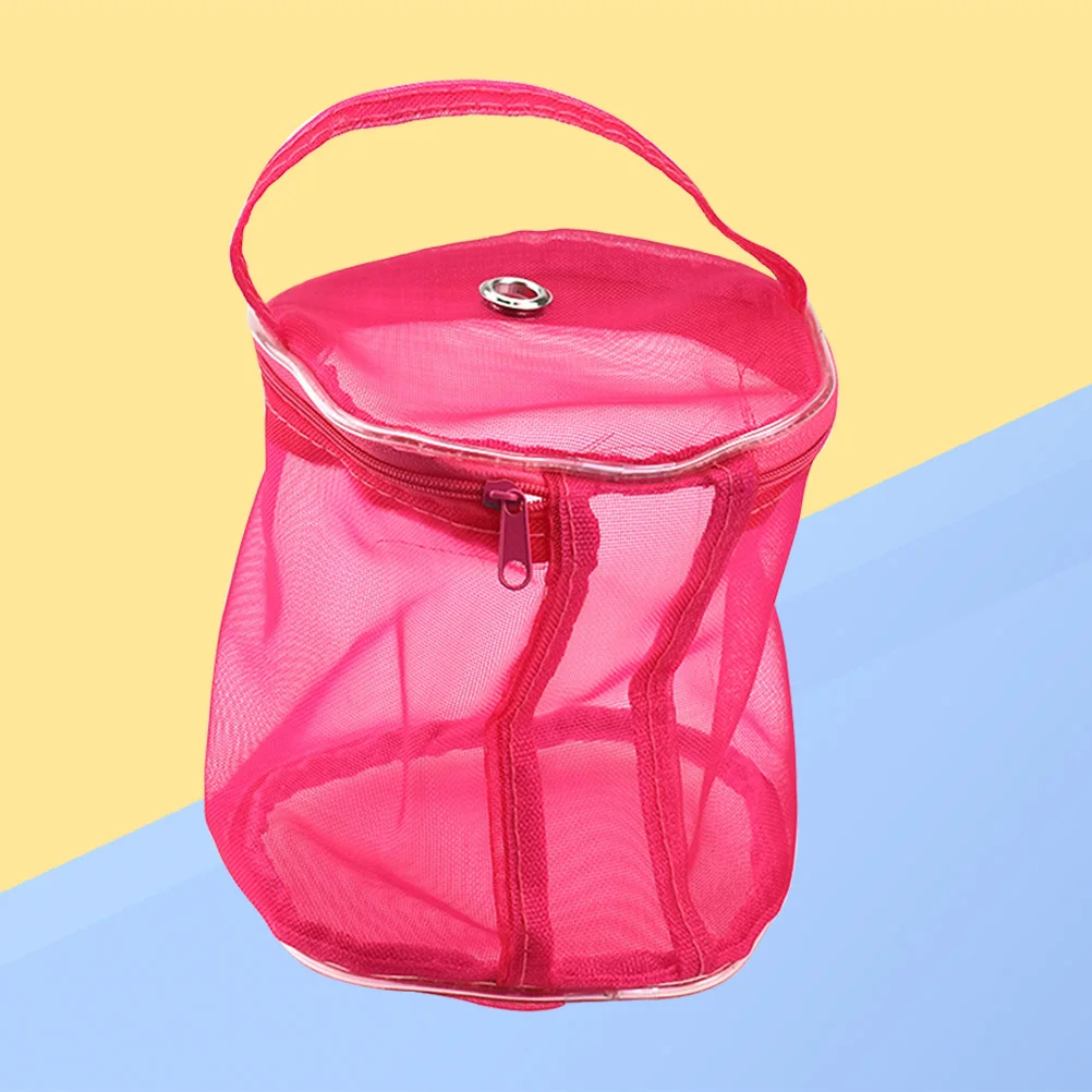 

Rose Red Wool Storage Basket Tote Organizer Knitting Holder Heavy Duty Material Portable Travel Companion Size S