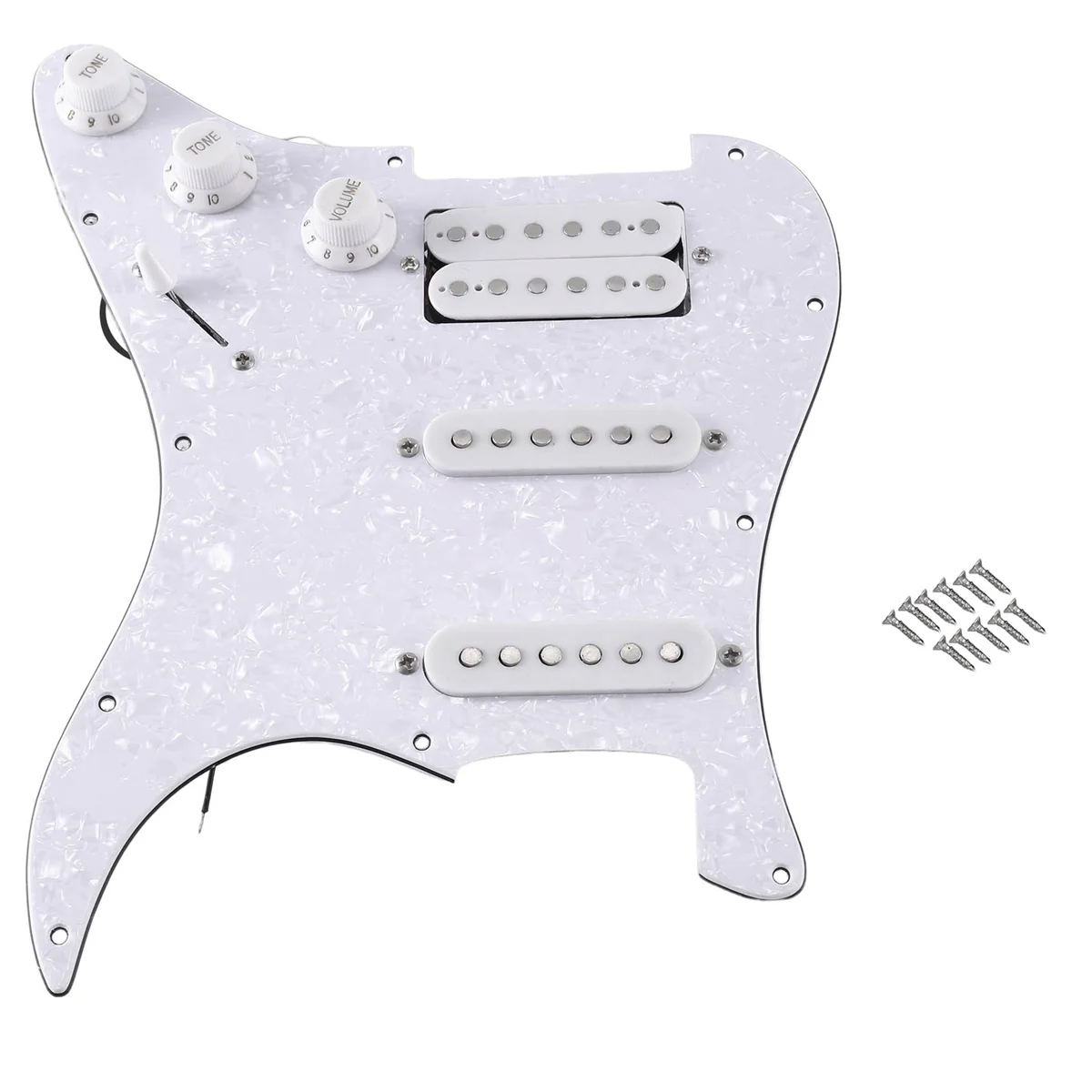 ST SQ Electric Guitar Loaded Prewired Electric Guitar Pickguard Pickup  embly White Pearl