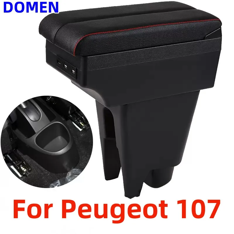 

New Storage Box For Peugeot 107 Armrest box For Citroen C1 Toyota Aygo BJ Armrest box Store box Retrofit USB Charging