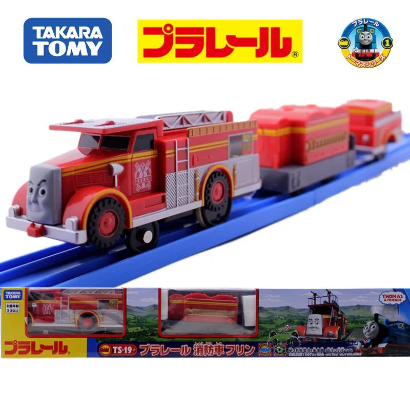 TAKARA TOMY modelo de vía de tren Toy Man Thomas Small Train TS19 motor de bomberos, juguete para niños, perfecto para regalos navideños a amigos.