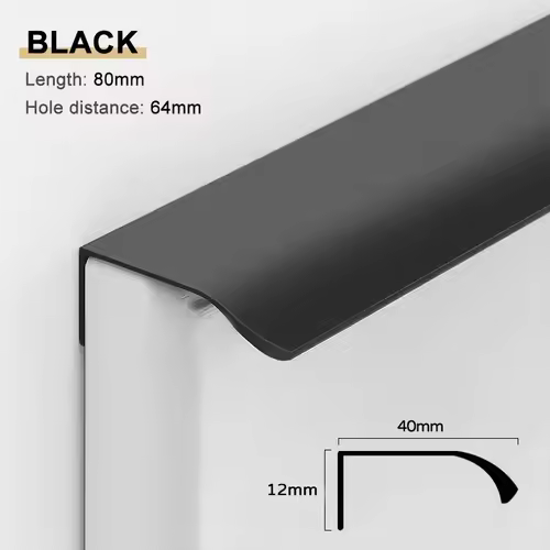 Gold Black Hidden Handles Long Kitchen Cabinet Pulls Drawer Knobs Aluminum Alloy Furniture Handles Cupboard Pulls Wardrobe Pulls - Image 19