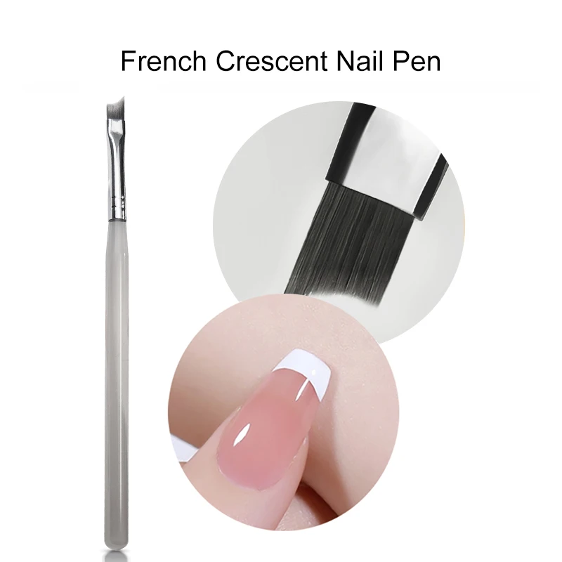 RS Nail Professional French Nail Art Brush Half Moon Shape UV Gel & Acrylic Painting Manicure Accessory For Salon-Quality Design