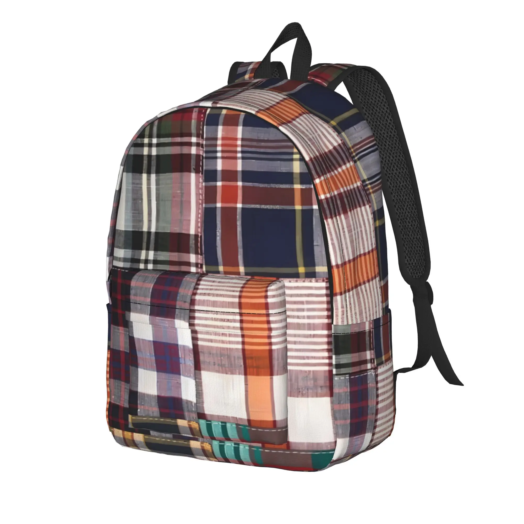 Back to school season Vintage Madras, Preppy Patchwork Madras Rucksack Back To School Ladies Book Pack Backpack