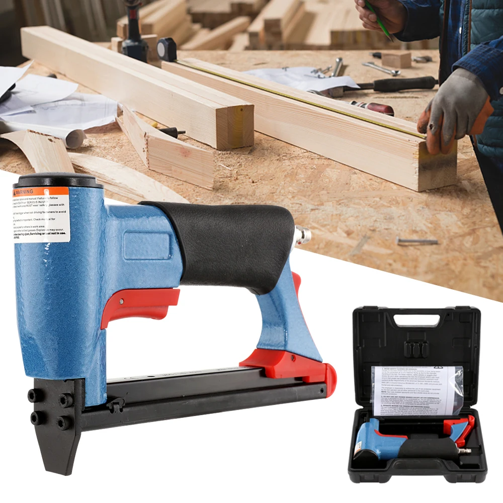 

U-type Pneumatic Air Stapler 4-16Mm Nailer Fine Stapler Tool Furniture Blue Nailer Woodworking Pneumatic Air Power Gun Riveter