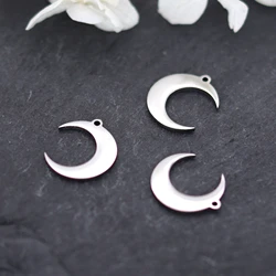 3pcs Stainless Steel Tiny Crescent Moon Charms Earring Necklace Pendant Accessory Charms For DIY Jewelry Making