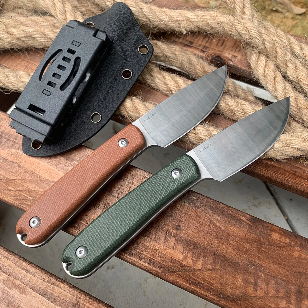 Outdoor Camping Small Straight Knife 14C28N Fixed Blade Knife Tactical Hunting Survival Multipurpose Knives EDC Tools Men Gift