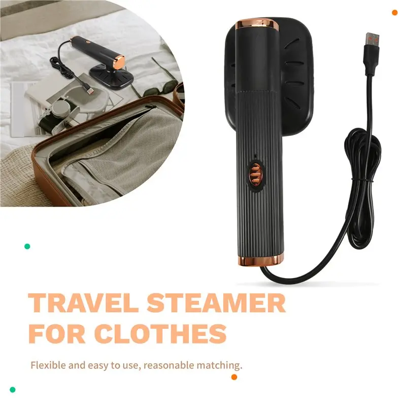 

A84G-Portable Travel Steamer For Clothes Mini Steam Iron 180°Rotatable Handheld Steam Iron For Fabric Clothes Black Easy Install