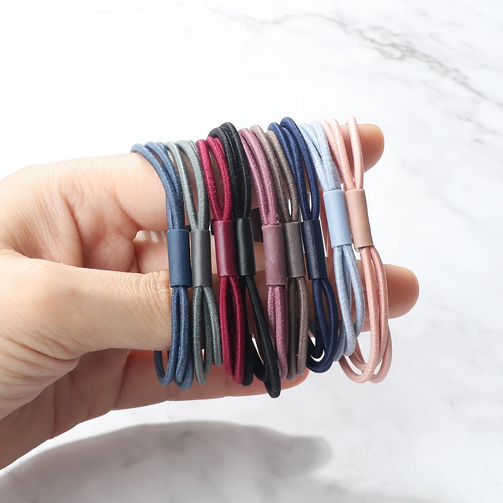 10Pcs/Lot Women Elastic Hair Bands Simple Basic Multilayer Hair Ring Ponytail Holder Girls Headband Rubber Band Hair Accessories