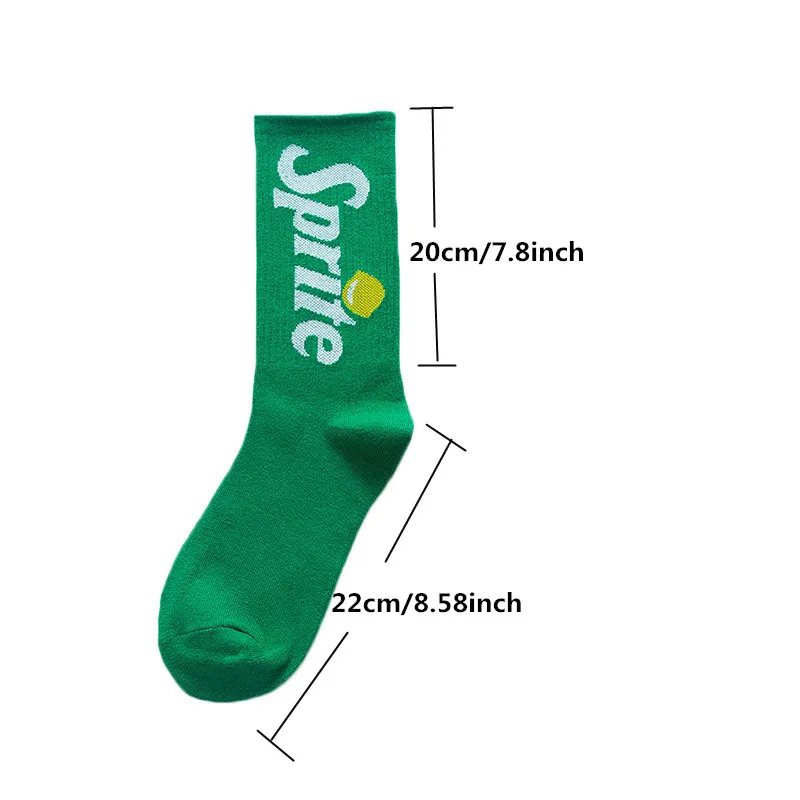 Fashion Men funny letter socks tide street hip hop cola socks sprite socks Female skateboard socks Drink Young