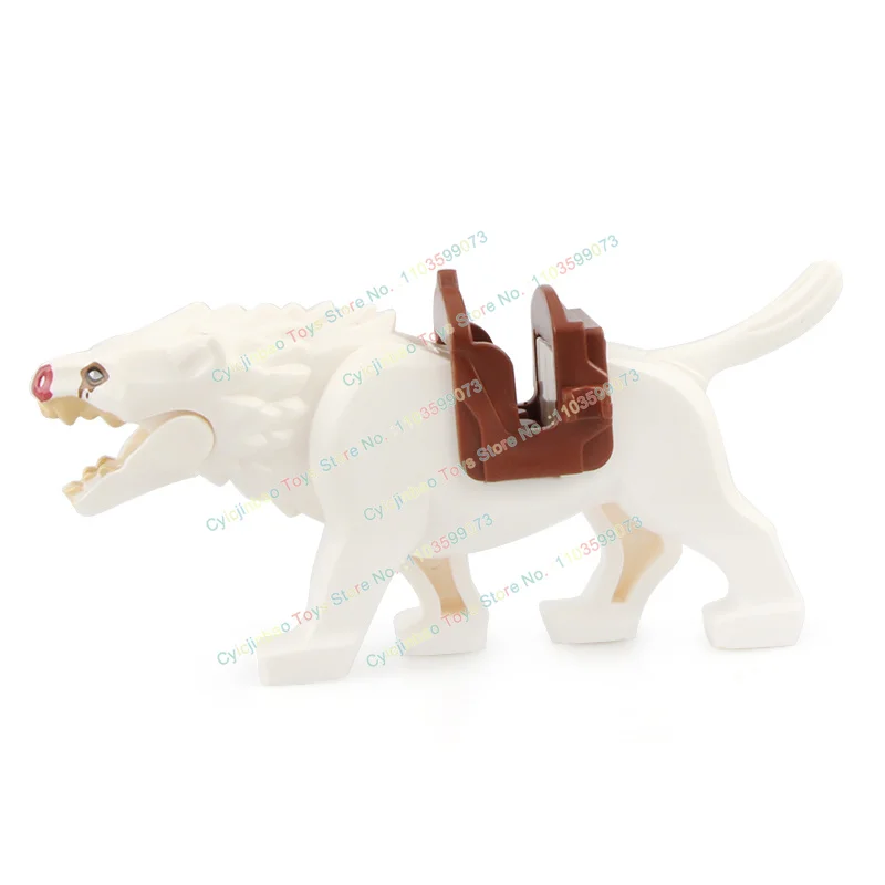 Figurines médiévales de cavalerie militaire, loup de guerre, blocs de construction d'animaux, pièces de chevalier, armes, accessoires jouets pour enfants, RZ200-202