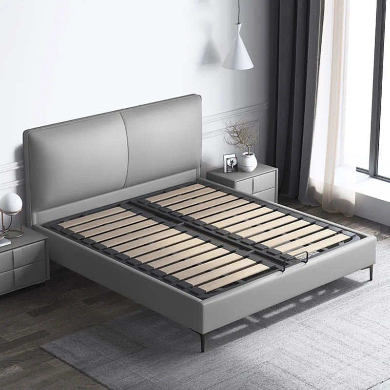 

Simple leather bed, small apartment soft bed for home use