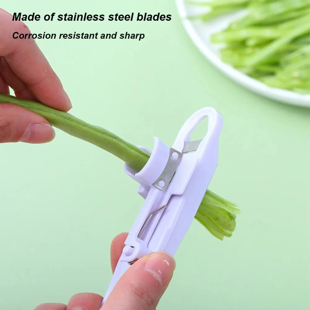 1PC Green Bean Slicer Cutter Vegetable Stringer Peeler Remover Multifunction Fruit Veggie Cutter Kitchen Gadgets Accessories