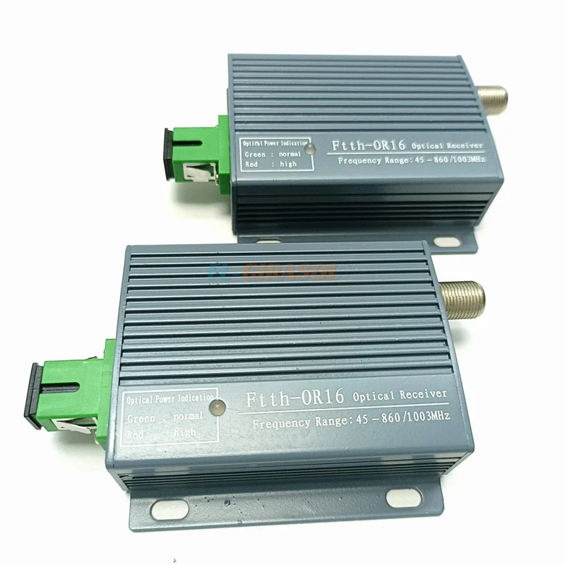 Mini FTTH CATV Optical Receiver Built-in WDM, SC APC/UPC Duplex Connector, 2 RF Output High Level Optical Receiver 1PC